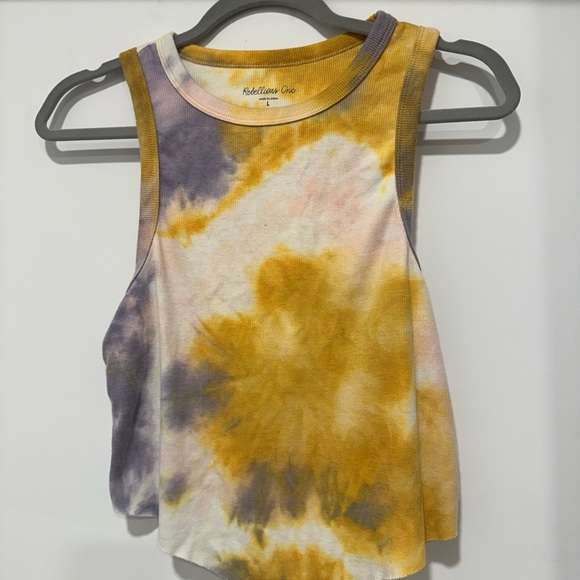 Women's Tie-Dye Tank Top - Yellow and Purple - Picture 1 of 2